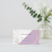 Moderne geometrische lavender Marble Appointing Visitekaartje (Staand voorkant)