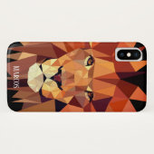 Moderne geometrische leeuw aangepaste naam Case-Mate iPhone case (Achterkant (horizontaal))