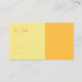 Moderne geometrische lichtgele bloem visitekaartje (Achterkant)