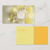 Moderne geometrische lichtgele bloem visitekaartje (Voorkant / Achterkant)