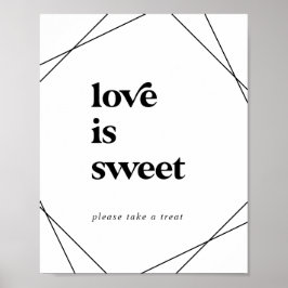 Moderne geometrische liefde is zoete huwelijksbord poster