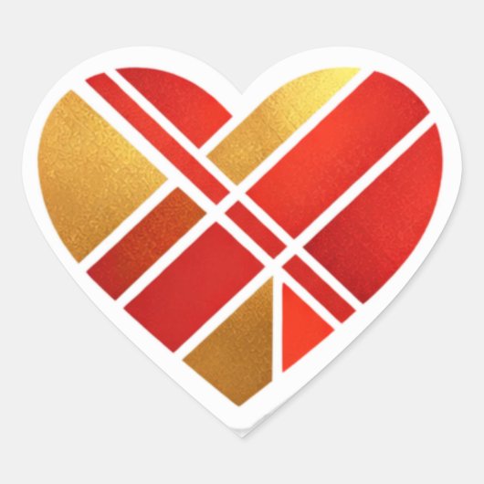 Moderne Geometrische Liefdeshartjes Sticker Set (Voorkant)