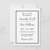 Moderne geometrische lijnen - 3x5 bruiloft uitnodi kaart (Voorkant)