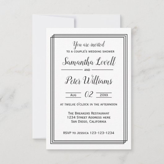 Moderne geometrische lijnen - 3x5-weduwingshower u kaart (Voorkant)