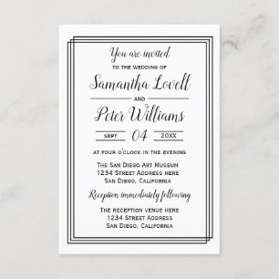 Moderne geometrische lijnen-3x5Wedding/Ontvangst u Kaart