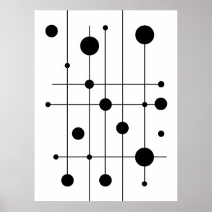 Moderne geometrische lijnen en kunstcirkels   Mini Poster