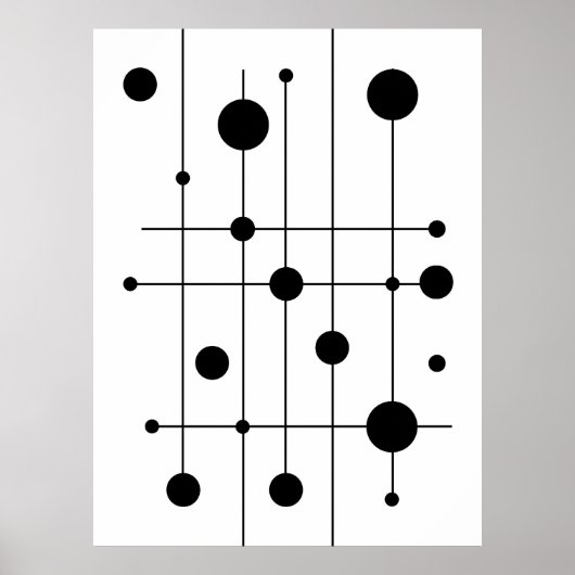 Moderne geometrische lijnen en kunstcirkels | Mini Poster (Voorkant)