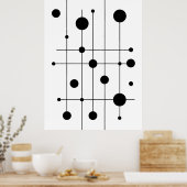 Moderne geometrische lijnen en kunstcirkels | Mini Poster (Keuken)