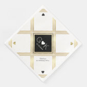 Moderne Geometrische Lijnen met Monogram voor Huwe Servetten (Hoek)