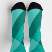Moderne geometrische lijnen met Turquoise cyaan Sokken (Top)