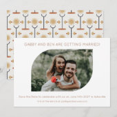 Moderne Geometrische Lijst Foto Unieke bruiloft Save The Date (Voorkant / Achterkant)