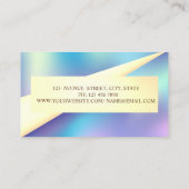 Moderne Geometrische Lijst Gold Holographic Visitekaartje (Achterkant)