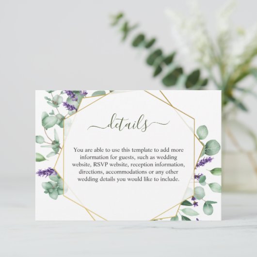 Moderne Geometrische Lijst van Eucalyptus Informatiekaartje (Staand voorkant)