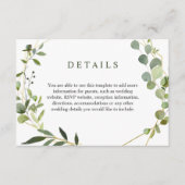 Moderne Geometrische Lijst van Eucalyptus Informatiekaartje (Voorkant)