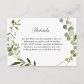 Moderne Geometrische Lijst van Eucalyptus Weddensc Informatiekaartje (Voorkant)