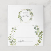 Moderne Geometrische Lijst-weduwentabel met eucaly Plaatskaartje (Buitenkant ongevouwen)