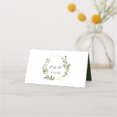 Moderne Geometrische Lijst-weduwentabel met eucaly Plaatskaartje (Achterkant)