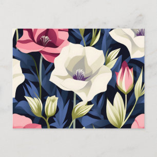 Moderne geometrische Lisianthus bloem patroon Briefkaart