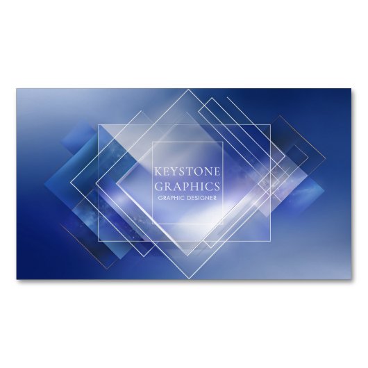 Moderne Geometrische Logo Corporate Magnetisch Visitekaartje (Voorkant)