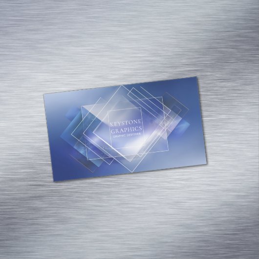 Moderne Geometrische Logo Corporate Magnetisch Visitekaartje (Voorbeeld)