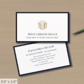 Moderne Geometrische Logo Marine Blauwe Grens Visitekaartje