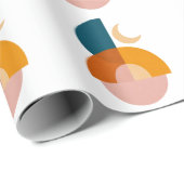 Moderne Geometrische Maan Abstracte Kunst Cadeaupapier (Rol Hoek)