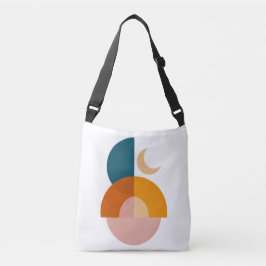 Moderne Geometrische Maan Abstracte Kunst Crossbody Tas