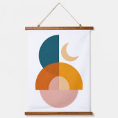 Moderne Geometrische Maan Abstracte Kunst Hangend Wandkleed (Voorkant)