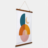 Moderne Geometrische Maan Abstracte Kunst Hangend Wandkleed (Gebogen)
