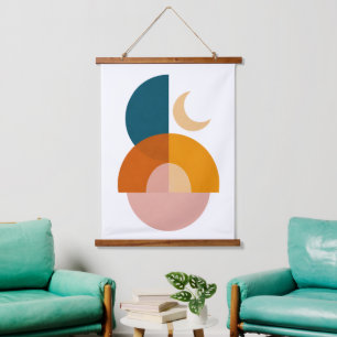 Moderne Geometrische Maan Abstracte Kunst Hangend Wandkleed