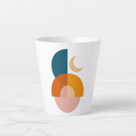 Moderne Geometrische Maan Abstracte Kunst Latte Mok