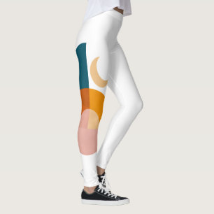 Moderne Geometrische Maan Abstracte Kunst Leggings