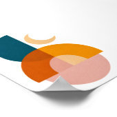 Moderne Geometrische Maan Abstracte Kunst Poster (Hoek)