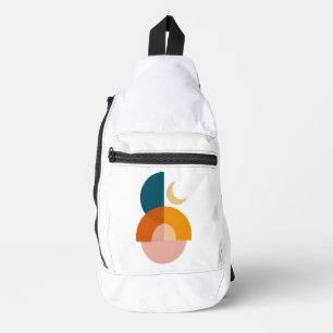 Moderne Geometrische Maan Abstracte Kunst Sling Bag