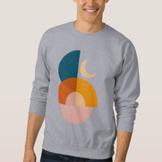 Moderne Geometrische Maan Abstracte Kunst Trui (Voorkant)