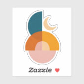 Moderne Geometrische Maan Abstracte Kunst Vinyl Sticker (Vel)