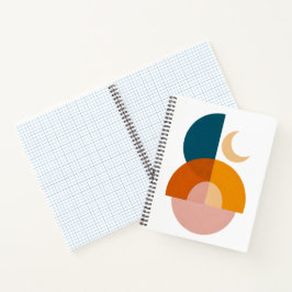 Moderne Geometrische Maan Abstracte Kunstprint Notitieboek
