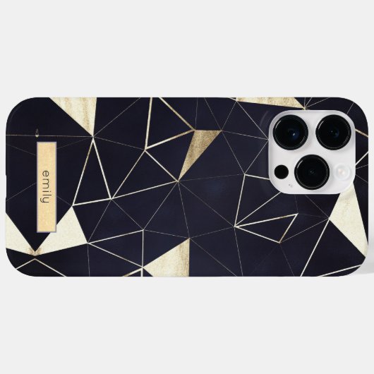Moderne geometrische marine + gouden iPhone / iPad Case-Mate iPhone Case (Achterkant (horizontaal))