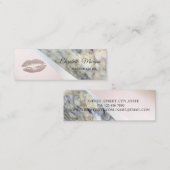 Moderne geometrische, marmer-, glitterliften mini visitekaartje (Voorkant / Achterkant)