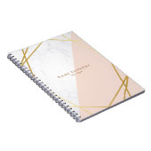 Moderne Geometrische marmer Gold LT roze spiraalfo Notitieboek (Rechterzijde)
