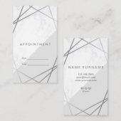 Moderne geometrische marmer & grijze afspraak vert visitekaartje (Voorkant / Achterkant)