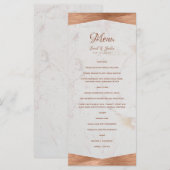 Moderne Geometrische Marmer Koper Calligrafie Brui Menu (Voorkant / Achterkant)