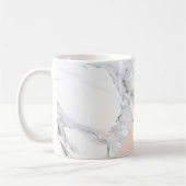 Moderne geometrische marmer/roze monogram Logo Koffiemok (Links)