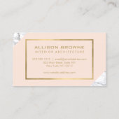 Moderne geometrische marmer/roze monogram Logo Visitekaartje (Achterkant)