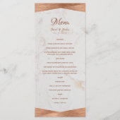 Moderne geometrische marmeren koper kalligrafie br menu (Voorkant)