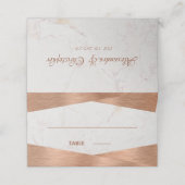 Moderne geometrische marmeren koper kalligrafie br plaatskaartje (Buitenkant ongevouwen)