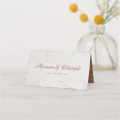 Moderne geometrische marmeren koper kalligrafie br plaatskaartje (Achterkant)