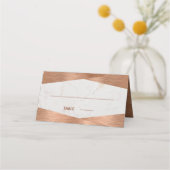 Moderne geometrische marmeren koper kalligrafie br plaatskaartje (Voorkant)