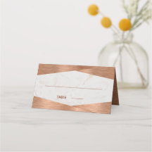 Moderne Geometrische Marmeren Koperen Calligrafie 