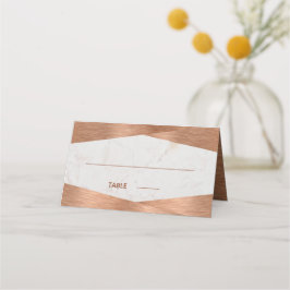 Moderne Geometrische Marmeren Koperen Calligrafie Plaatskaartje